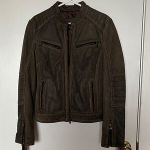 Black Rivet Dark Brown Leather Jacket